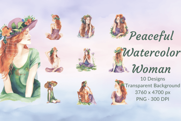 Download Watercolor Woman Relaxation Clip Art Set - Relaxation Collection