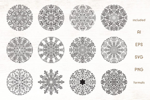 Download 12 Floral Mandala Vectors Pack - Premium Bundle