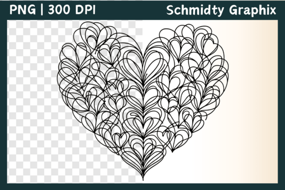 Download Abstract Intricate Heart Line Art PNG - Line Collection