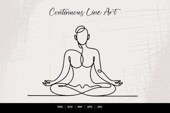 Download Meditation Yoga One Line Art - Line Collection