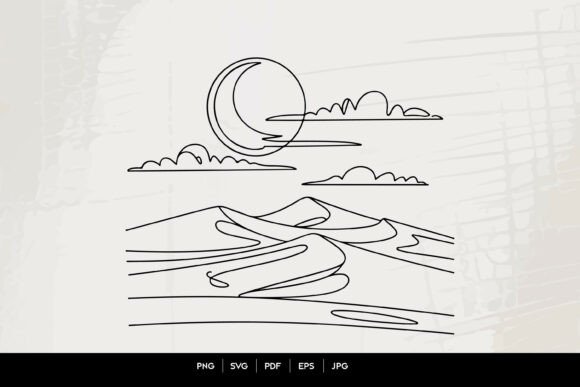 Download Moon Desert Landscape Line Art - Line Collection