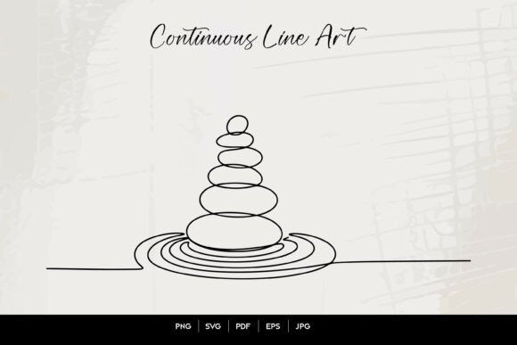 Download Minimal Zen Stone Line Art SVG File - Line Collection