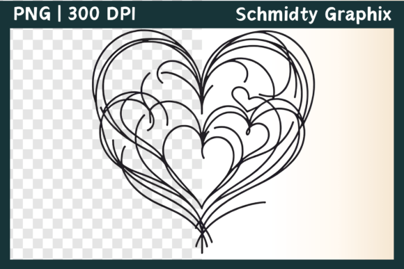 Download Intricate Line Art Hearts Clipart PNG - Line Collection