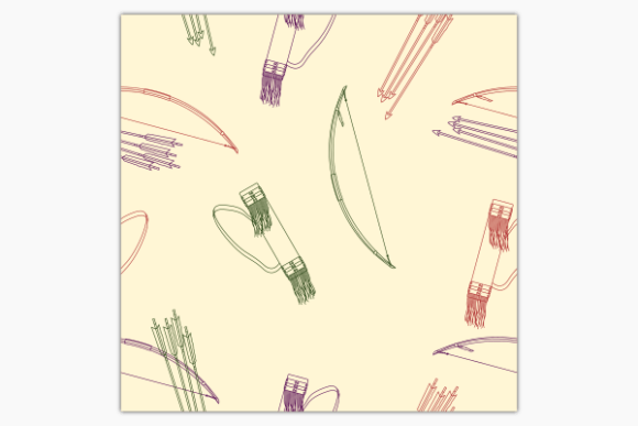 Download Outline Native American Archery Pattern - Line Collection