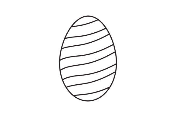 Download Easter Icon Egg Circular Pattern Outline - Line Collection