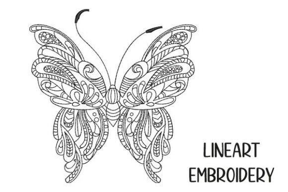 Download Butterfly Mandala Line Art Embroidery - Line Collection